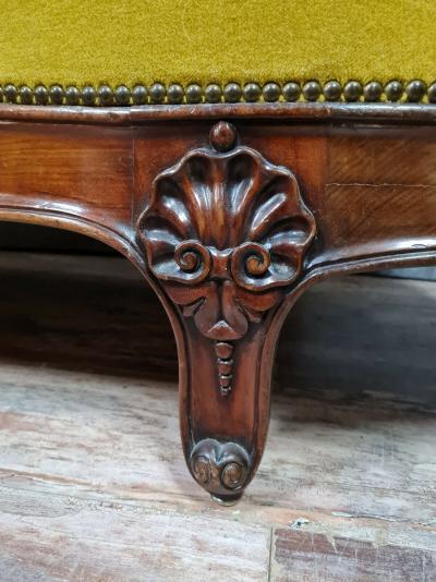 Banquette méridienne ou récamier époque Napoléon III en acajou 2