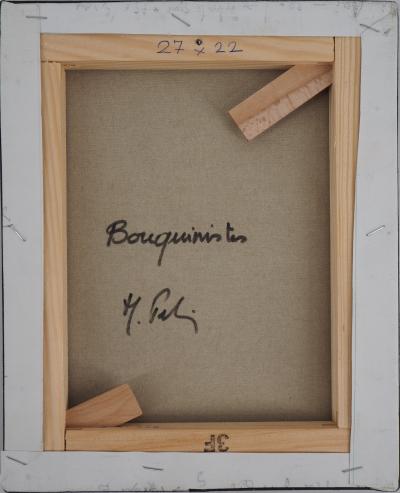 Michel PABOIS - Bouquinistes - Huile sur toile original signée 2