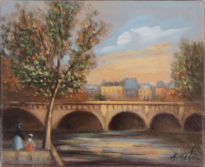 Michel PABOIS - Pont Neuf - Huile sur toile signée 2