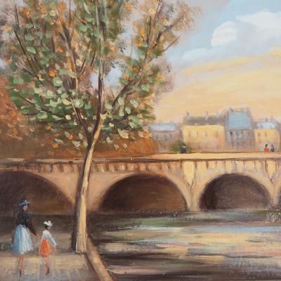 Michel PABOIS - Pont Neuf - Huile sur toile signée 2