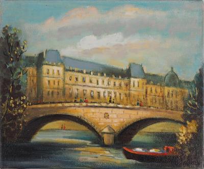 Michel PABOIS - Musée du Louvre - Huile sur toile signée 2