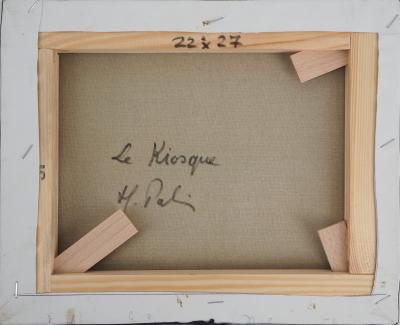 Michel PABOIS - Le Kiosque - Oil on canvas signed 2