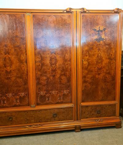 Meuble Art Nouveau en Loupe d’Amboine 2