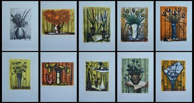 Bernard BUFFET (d’après) -  Les Fleurs, 1967 - 10 lithographies, Mourlot
