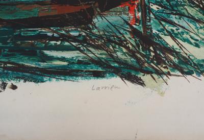 Gaston LARRIEU : Matin au lac - Lithographie originale signée 2