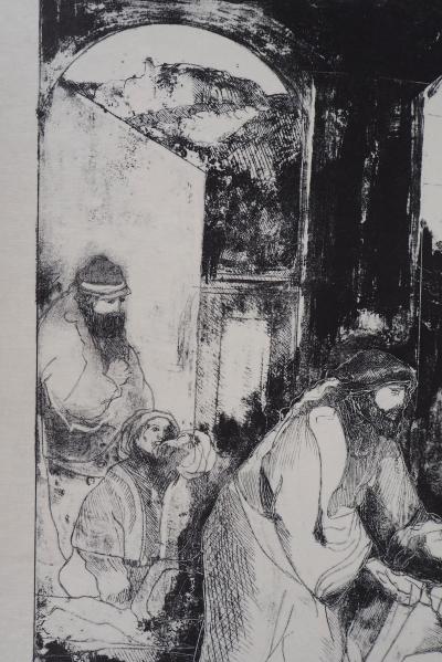 Guy RIBES : Visite - Lithographie et gravure originale signée 2