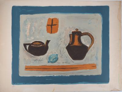 Henri HAYDEN : Nature morte aux théières - Lithographie originale signée 2