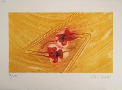 Milan PERISIC : Fleurs dormantes - Gravure originale signée 2