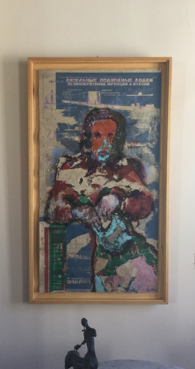 Fred KLEINBERG - Personnage assis, 2001 - Technique mixte signée 2