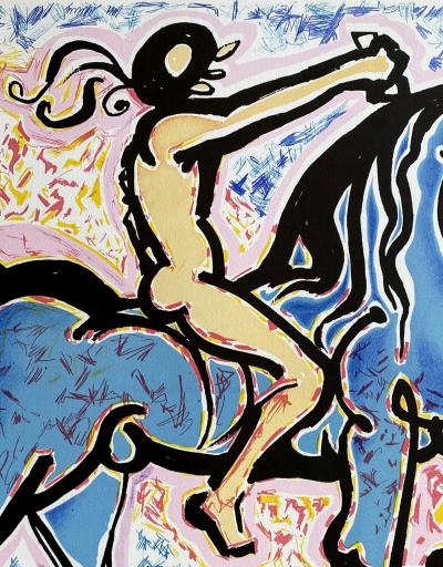 Salvador DALI - Le Cavalier - Originallithographie vom Künstler in Bleistift signiert und nummeriert 2