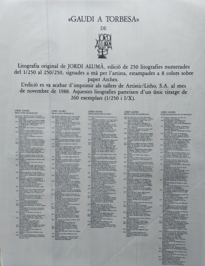 Jordi Aluma  - Gaudi a  torbesa (1988) - Lithographie originale 2