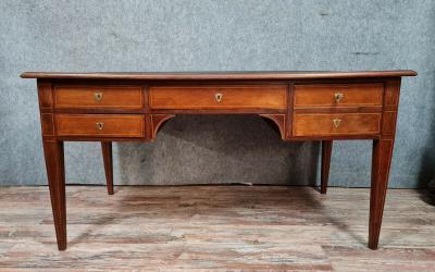 Bureau de centre style Louis XVI en acajou et citronnier 2
