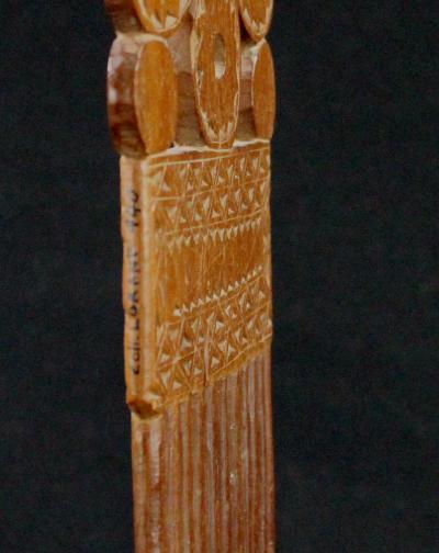 Ghana, Ethnie Ashanti - Ancien Peigne avec socle sur mesure 2
