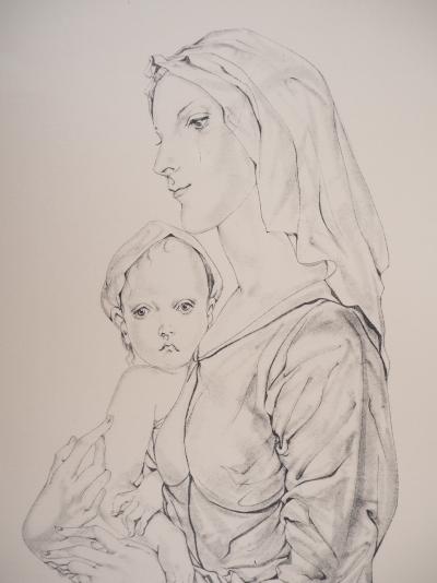 Léonard Tsuguharu FOUJITA (d’après) - Maternité, mère et enfant - Héliogravure originale signée 2