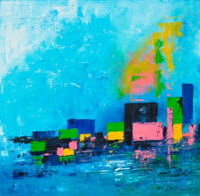 Francoise LAINE - Couleur bonbon - Huile sur toile signée 2