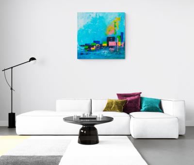 Francoise LAINE - Couleur bonbon - Huile sur toile signée 2