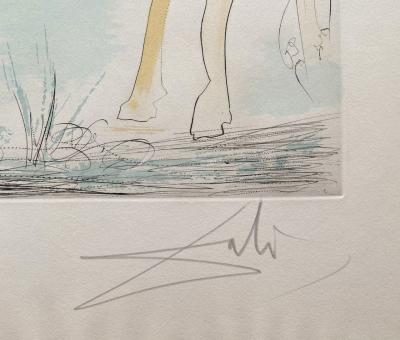Salvador DALI - Le couple à cheval - Gravure originale signée et numérotée au crayon 2