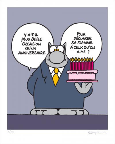 Philippe GELUCK - Le Chat : une belle occasion, 2021 - Sérigraphie signée au crayon