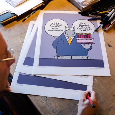 Philippe GELUCK - Le Chat : une belle occasion, 2021 - Sérigraphie signée au crayon 2