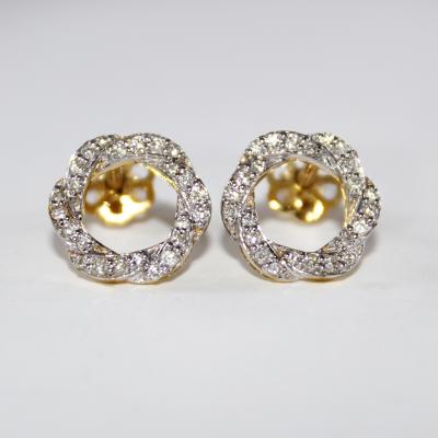Clous d’oreilles en or jaune et diamants 2