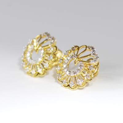 Boucles d'oreilles diamant en or jaune 2