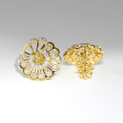 Boucles d'oreilles diamant en or jaune 2