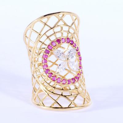 Bague diamant de créateur en or jaune 2