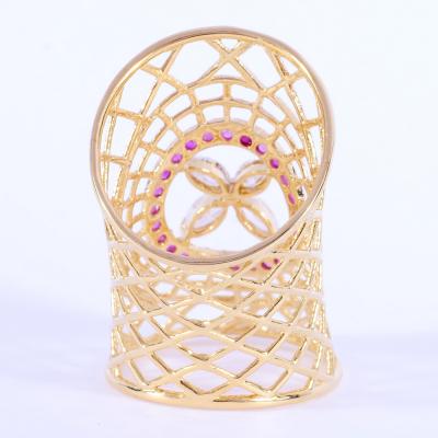 Bague diamant de créateur en or jaune 2