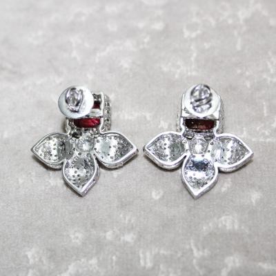 Boucles d’Oreilles Or Blanc Diamant et Tourmaline 2