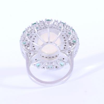 Bague en argent sterling et diamants opale 2