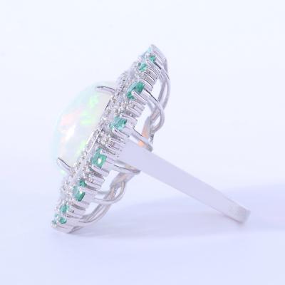 Bague en argent sterling et diamants opale 2