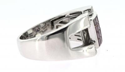 Bague baté en or blanc et rubis 2