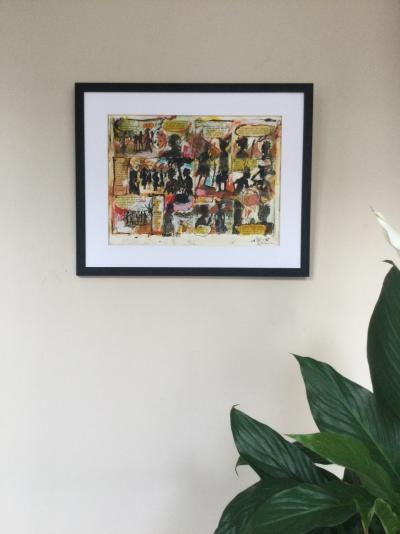Nicolas d’OLCE - Congo, vers 1990 - Double face.Gouache sur fond de BD signėe 2
