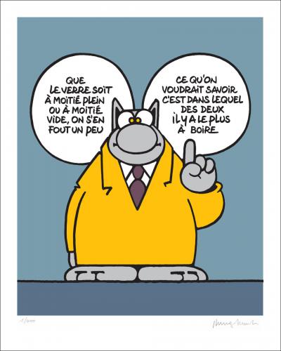 Philippe GELUCK - Glass half full, 2021 - Serigraph signed in pencil 2