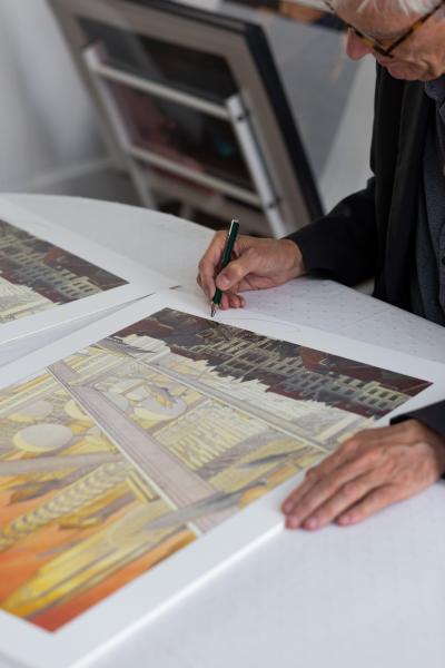 François SCHUITEN - Utopies bruxelloises, 2021 - Impression offset signée au crayon 2