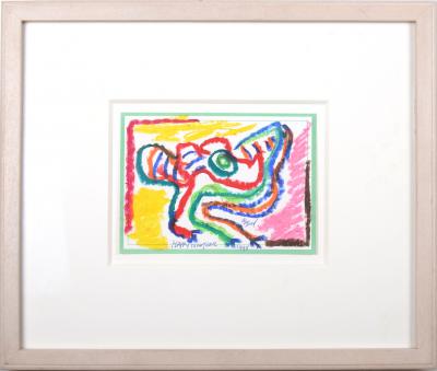 Karel APPEL - Untitled (Happy New Year), 1995  - Pastel on paper 2