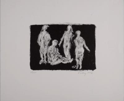 Mark TOBEY - Vier Frauen, 1967 - Original small lithograph on Vélin paper. 2