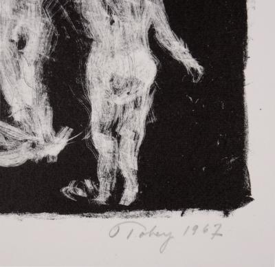Mark TOBEY - Vier Frauen, 1967 - Original small lithograph on Vélin paper. 2