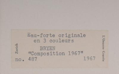Camille BRYEN - Composition, 1967 - Gravure originale signée 2