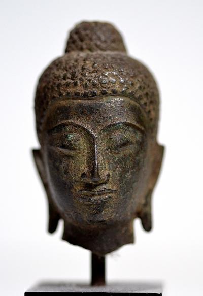 Thaïlande - Tête de Bouddha en bronze, XVIe siècle 2