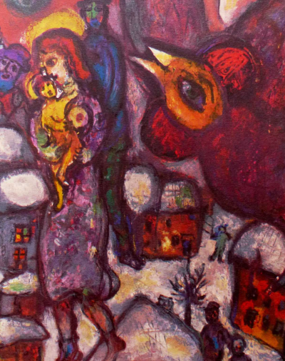 Marc Chagall (nachher) - Dorf und Familie, 1968 - Lithographie 2