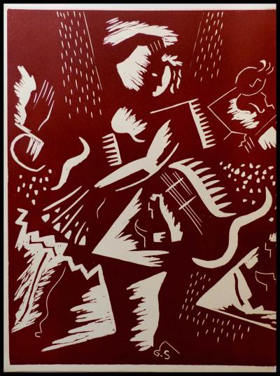 Gino SEVERINI- Gravure futuriste, 1939 -  Bois gravé orignal 2
