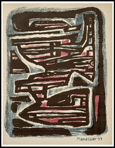 Alfred MANESSIER - Composition , 1954 - Lithographie originale 2