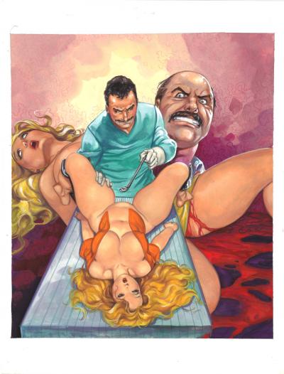 Oscar Bazaldua - Couverture de la revue Almas Perversas #256 - Gouache sur papier 2