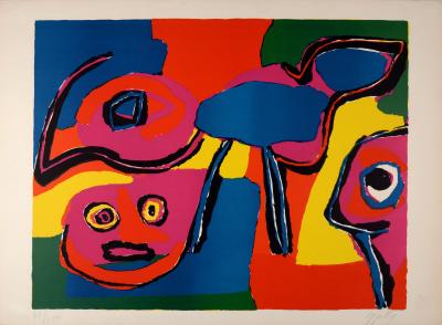 Karel APPEL - En famille, 1969  Original signed lithograph 2