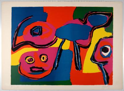 Karel APPEL - En famille, 1969  Original signed lithograph 2