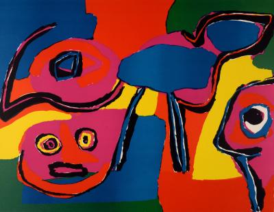 Karel APPEL - En famille, 1969  Original signed lithograph 2