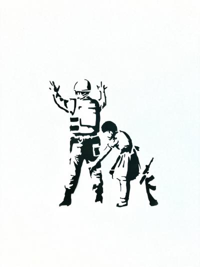 Banksy (d’après) - Girl Frisking Soldier - Pochoir 2