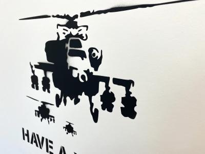 Banksy (d’après) - Happy chopper - Pochoir 2
