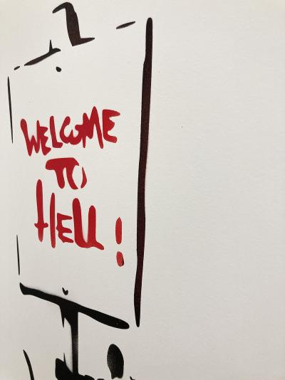 Banksy (dopo) - Welcome to Hell - Stencil 2